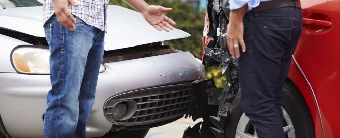 Crashed cars accident