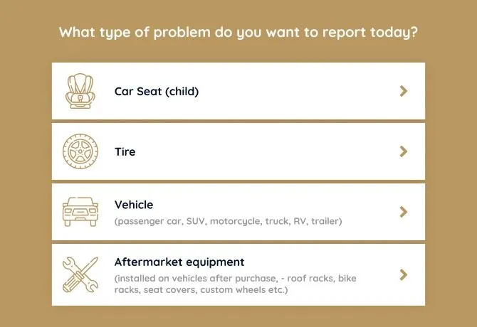 What type of problem do you want to report today