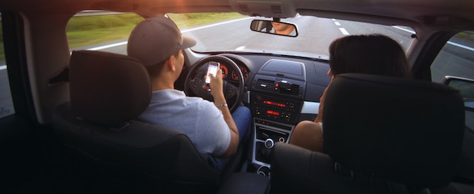 Driving and texting image
