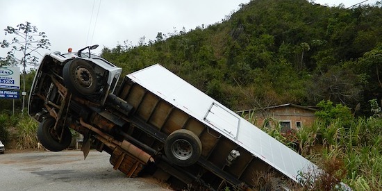 Crashed truck image