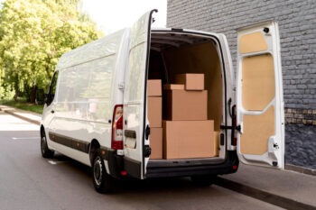 An Amazon truck unloading cargo. A Jacksonville Amazon truck accident attorney can help after an accident.