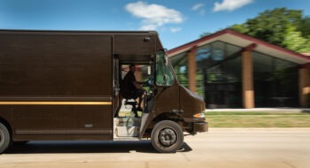 A Tallahassee UPS truck before an accident.